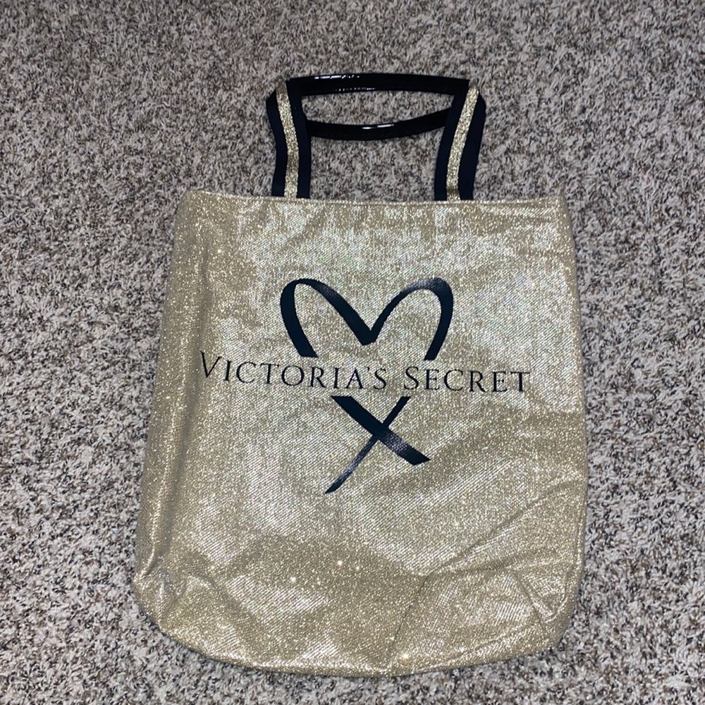 VS sparkly gold tote bag